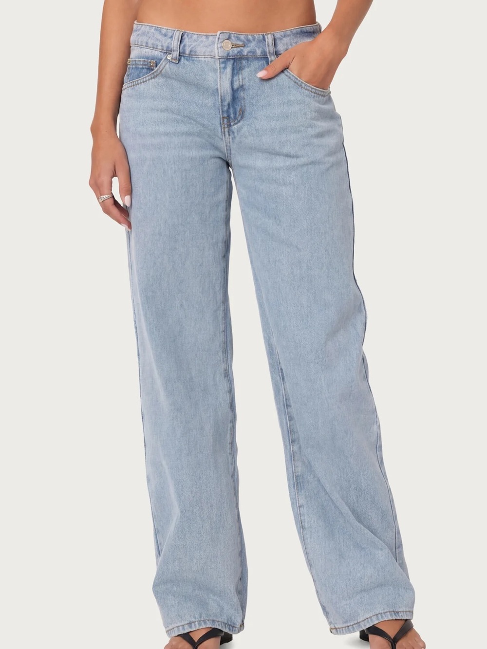 Edikted Light Wash Wide Leg Women’s Jeans - Light Blue